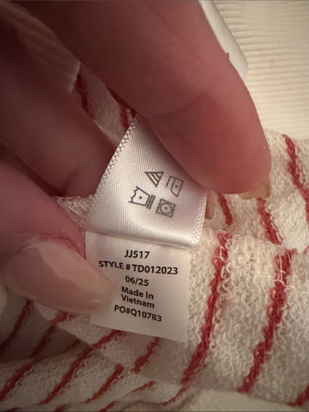 Three Dots Pink and White Striped Half-Zip Sweatshirt - Picture 9 of 9